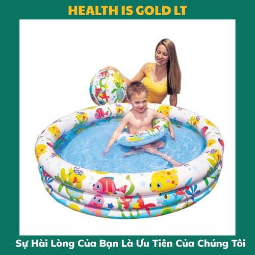 COMBO 3 MÓN BỂ BƠI, PHAO BƠI, BÓNG BƠI (BỂ BƠI 3 CHI TIẾT)